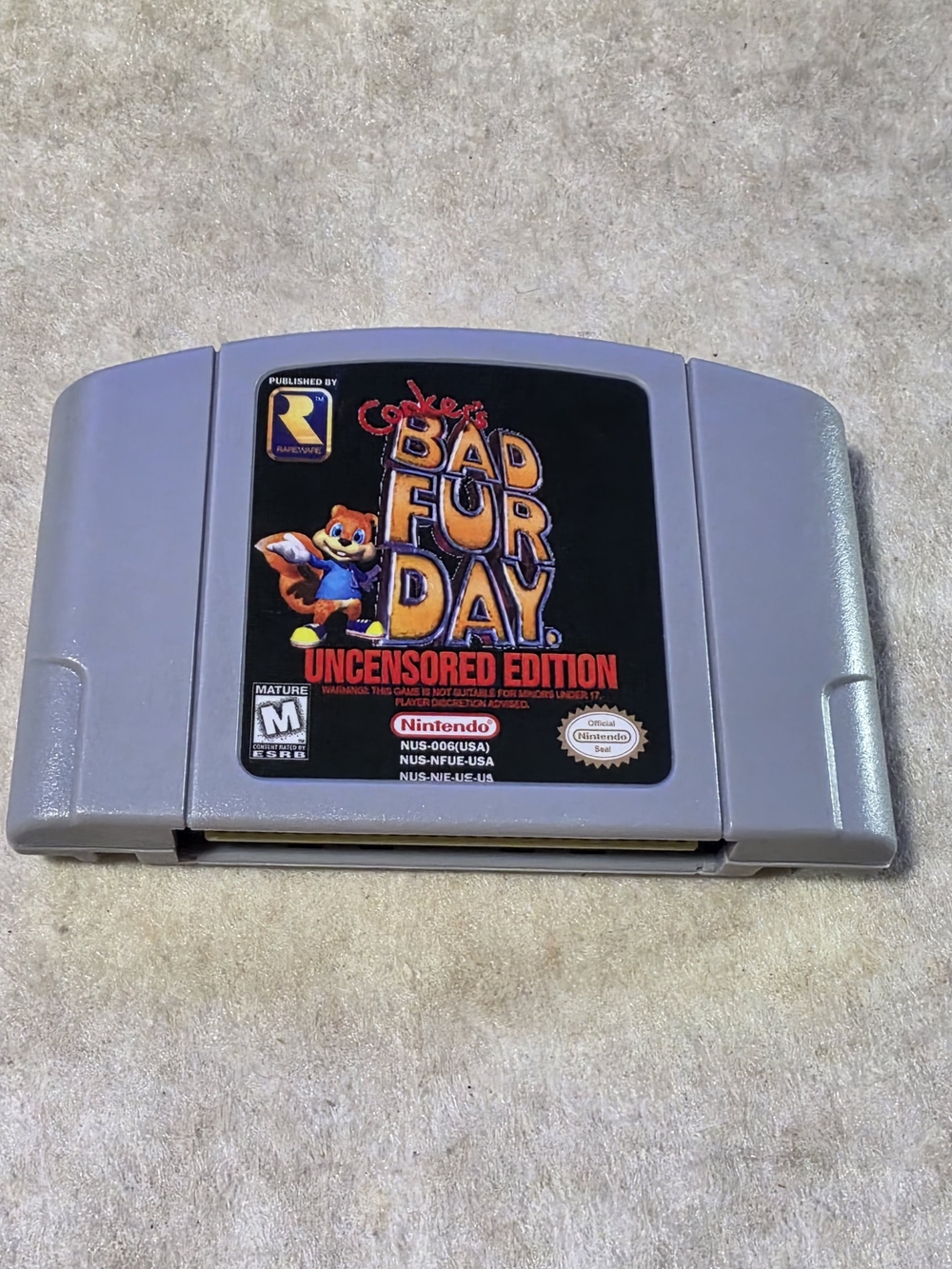 Conkers Bad Fur Day Uncensored Nintendo 64 N64
